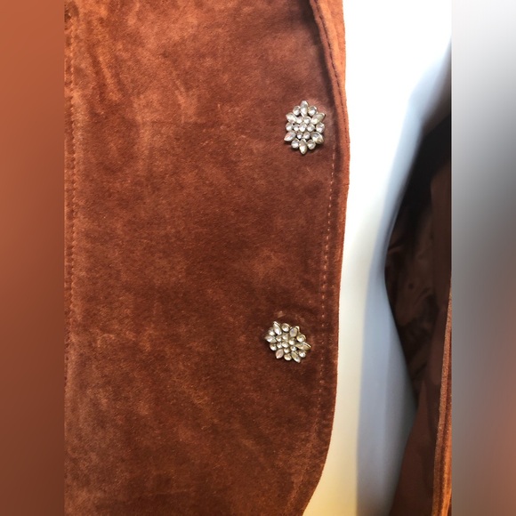 Vintage Suede Leather Jacket by Live A Little Size M Medium Y2K - Picture 6 of 8